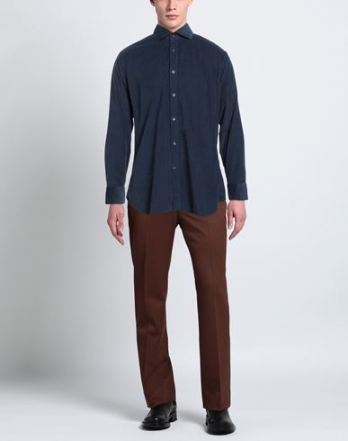 Man Shirt Midnight blue Size 15 Cotton
