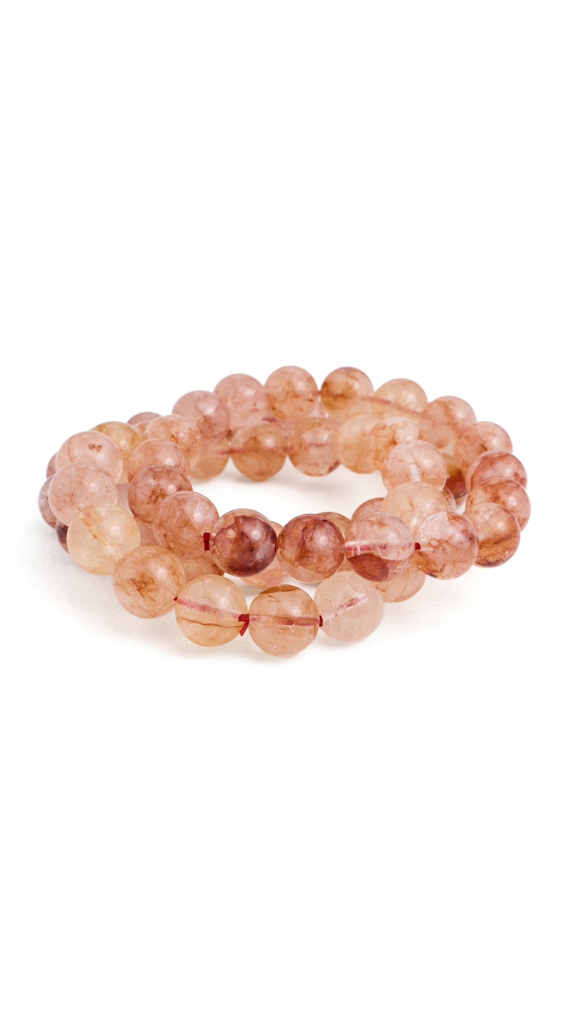 Blush Beaded Bracelet Stack Natural One Size