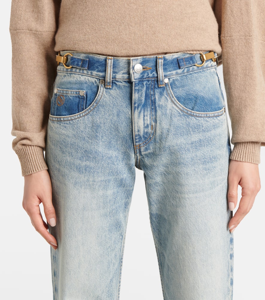 Low-rise wide-leg jeans