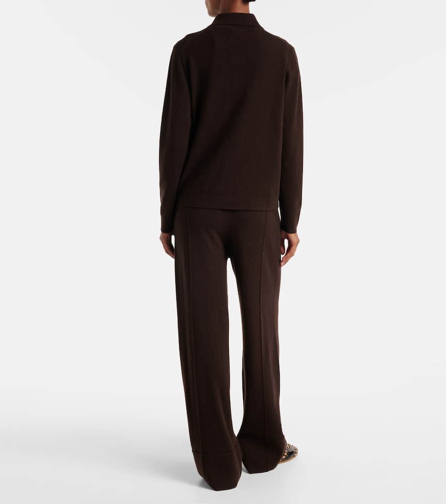 Wool and cashmere polo sweater