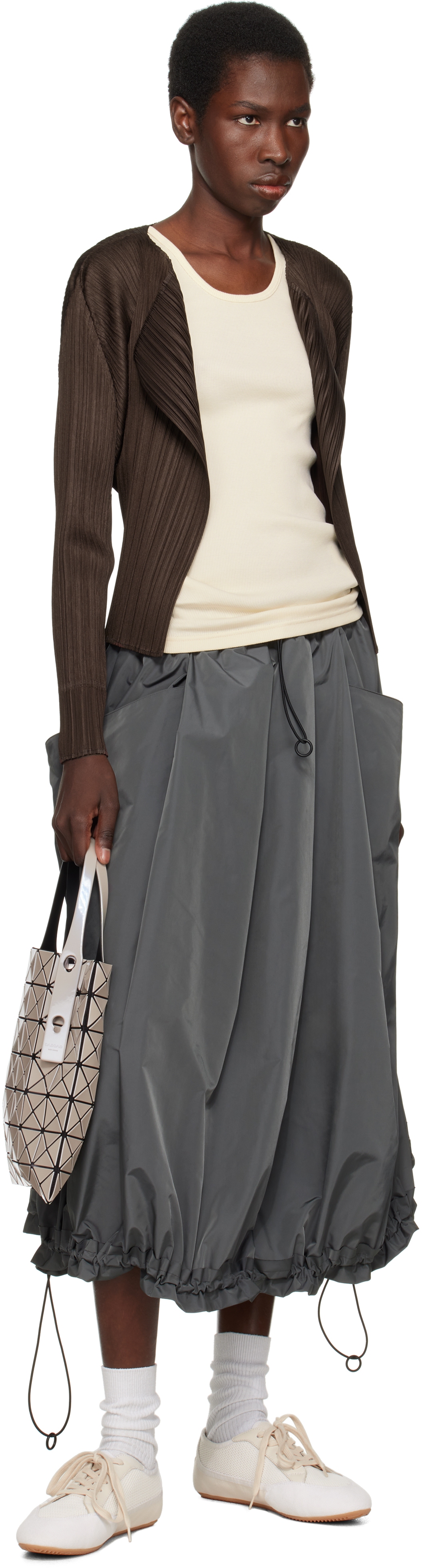 BAO BAO ISSEY MIYAKE Gray Prism Metallic Tote
