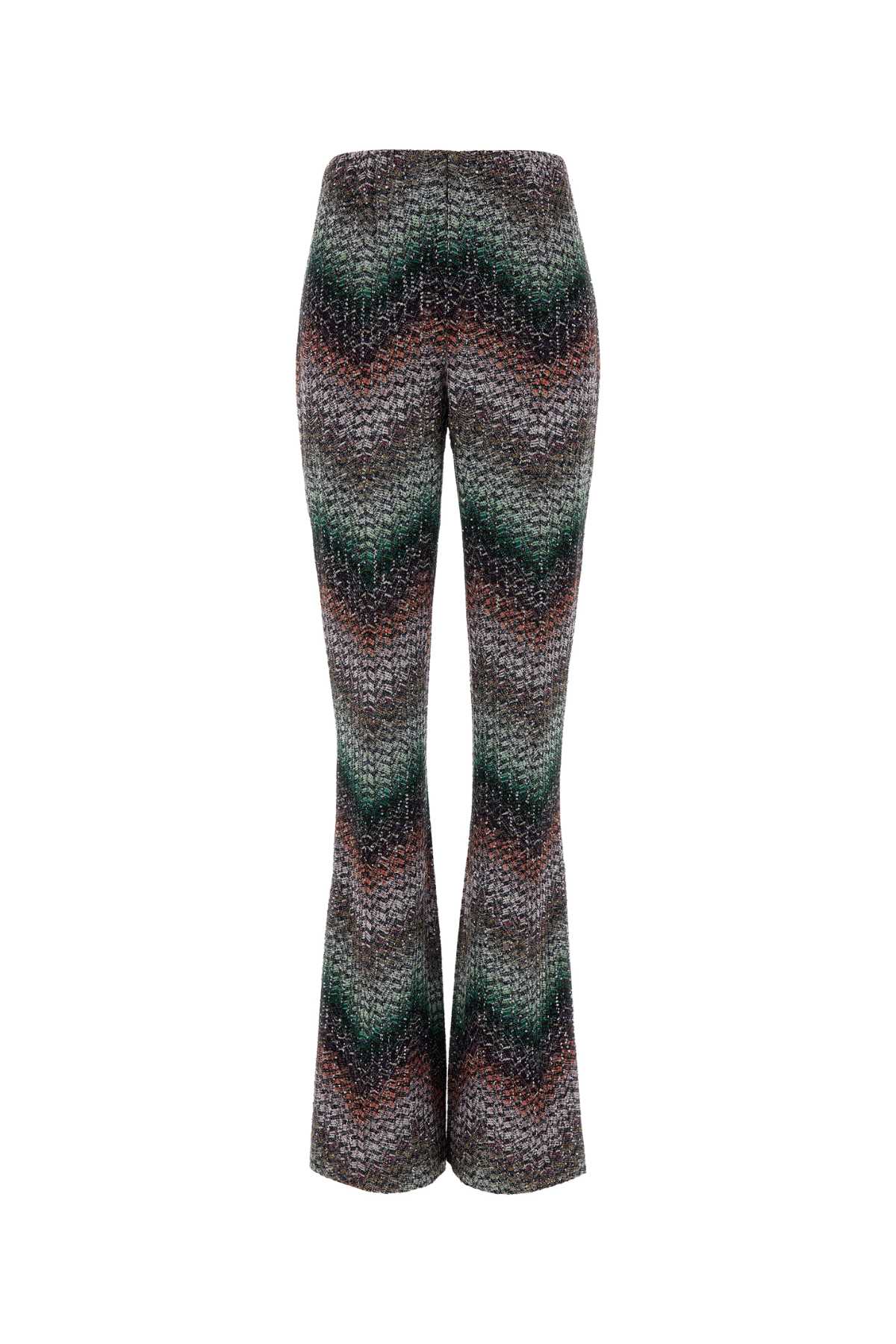 Embroidered Viscose-Blend Flared Trousers — Multicolor