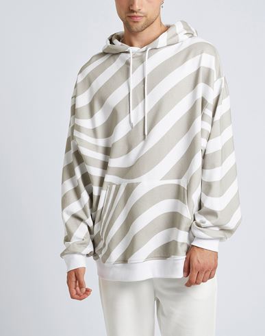 Striped Organic Cotton Sweatshirt Man Sweatshirt White Size L Organic cotton