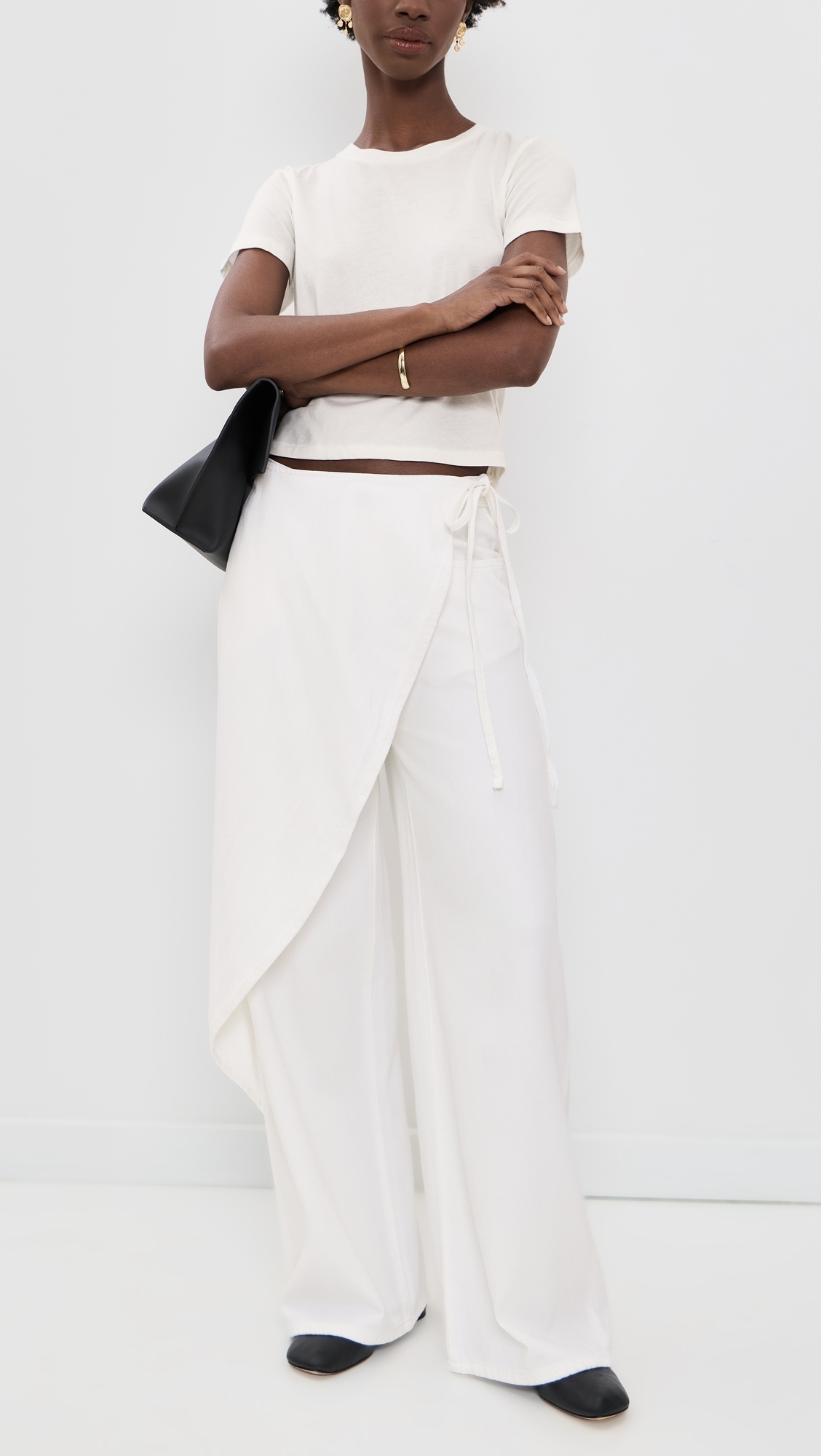 Zoie Wrap Relaxed Pants White Aura