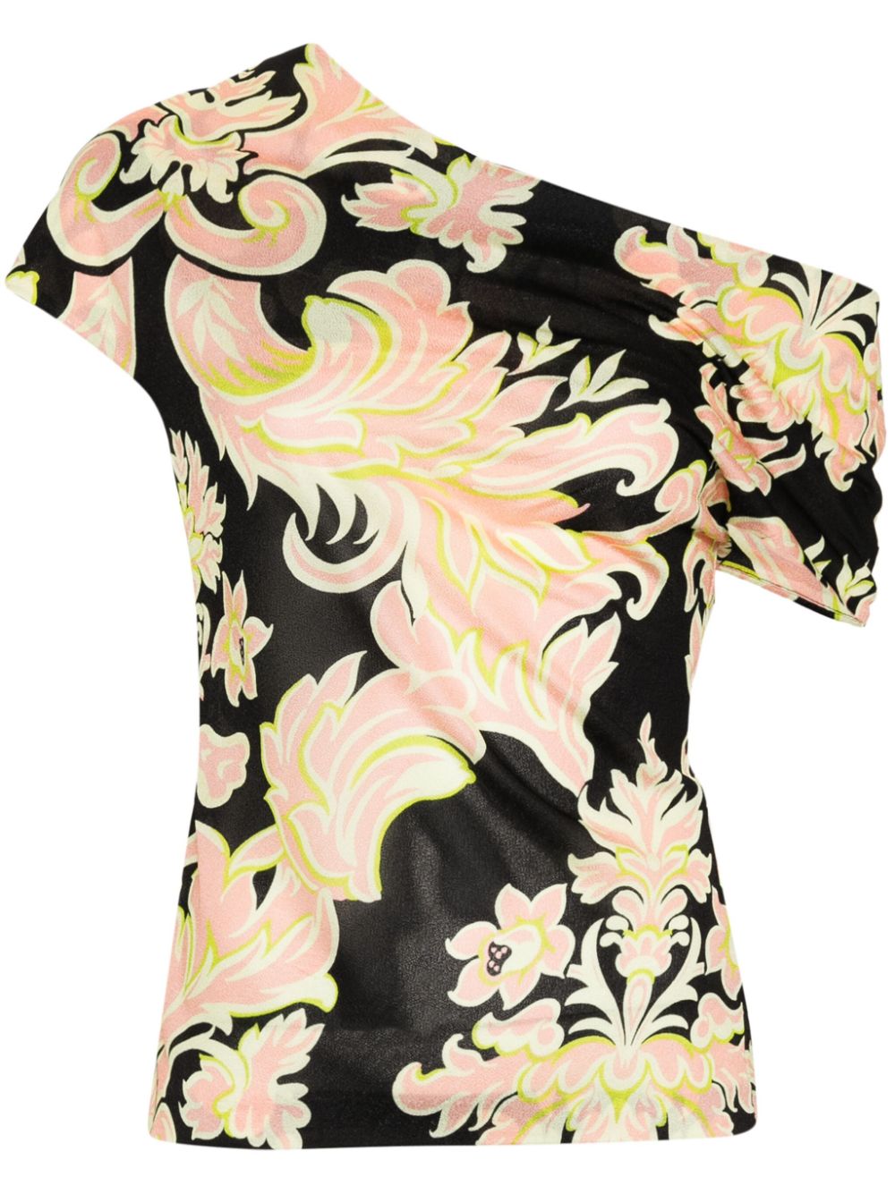 Floral-print crepe blouse - Black