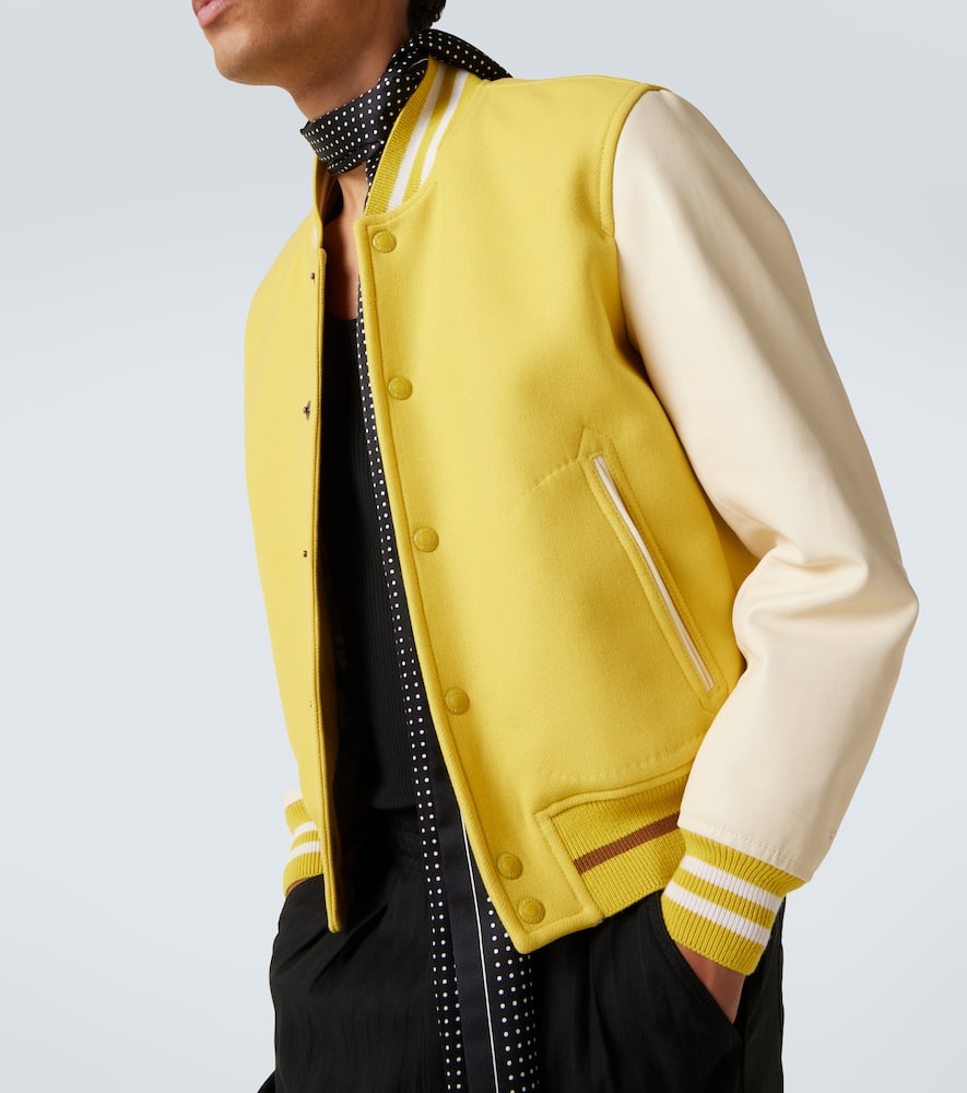 Wool and leather varsity jacket