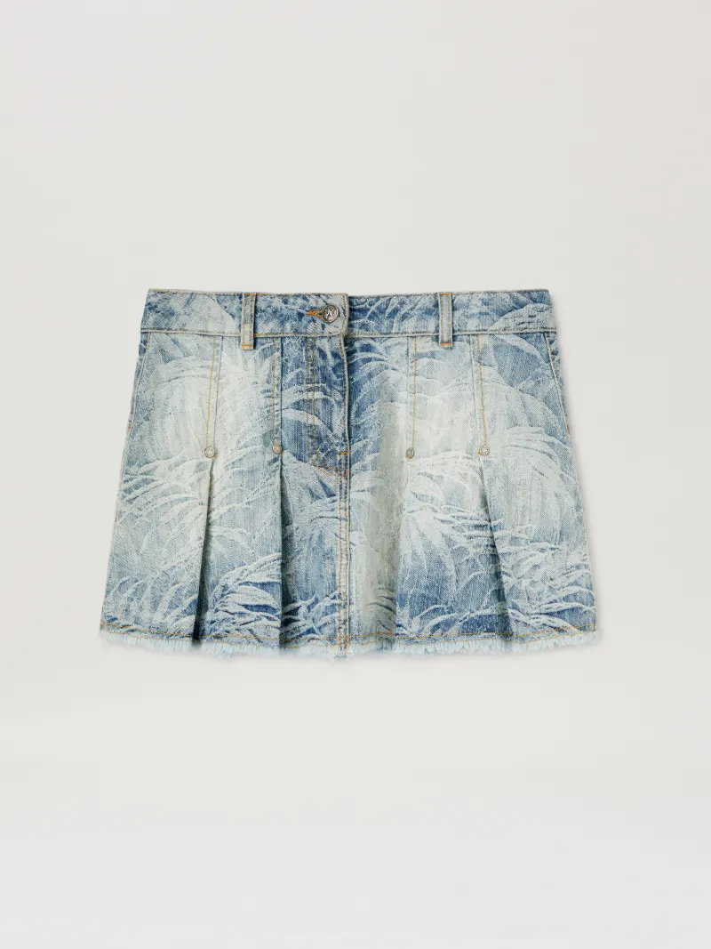 Palms Jacq Pleated Dnm Skirt Medium Blue Woman  Medium Blue
