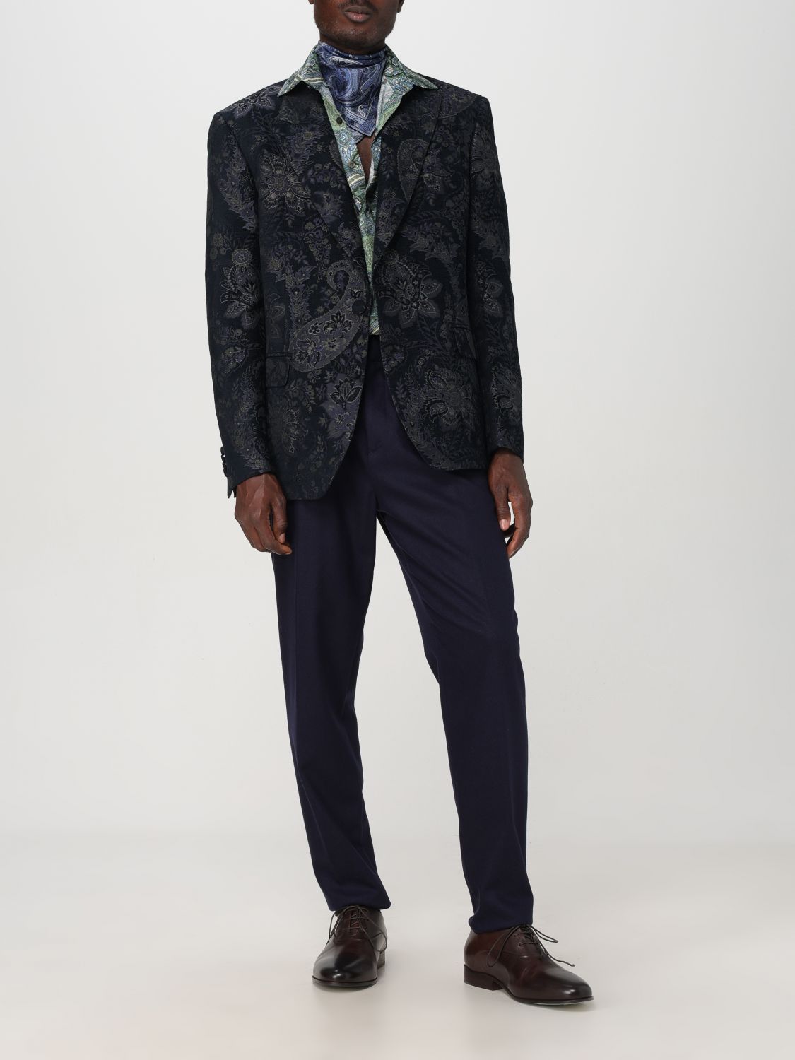 Paisley jacquard blazer - Blue