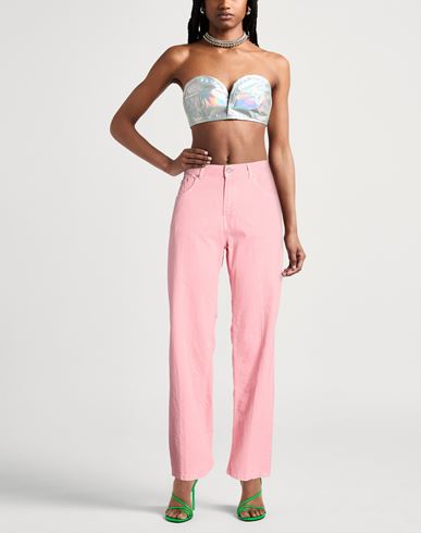 Woman Pants Pink Size 25 Cotton, Linen
