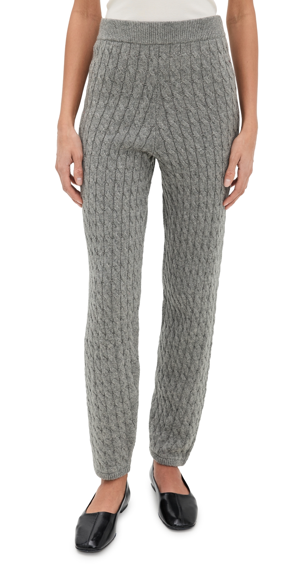 Cable Knit Joggers Crimson