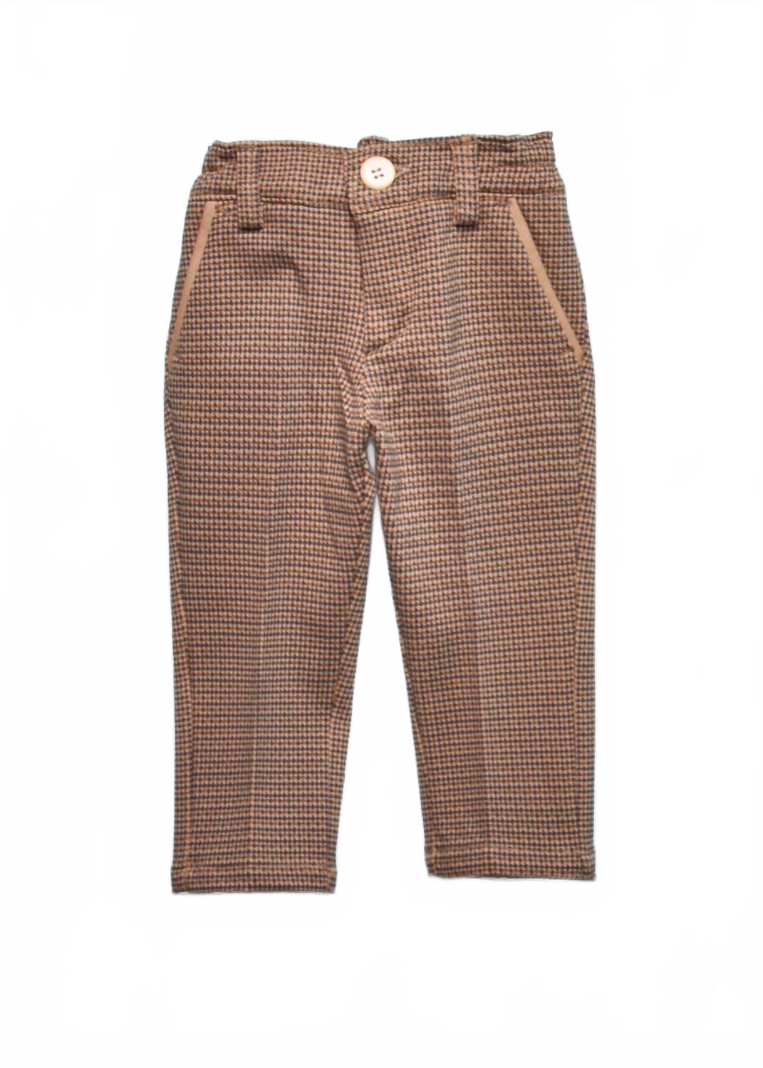 Boys Herringbone Pantalone In Navy/sahara