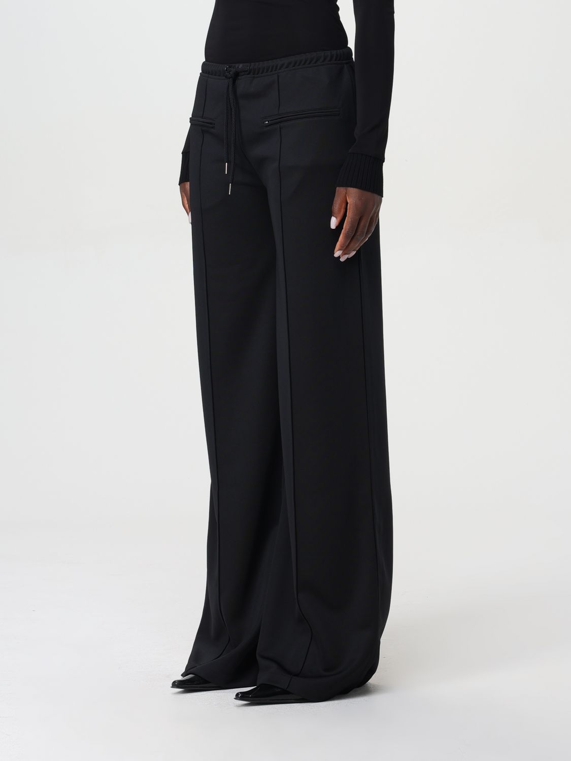 Tracksuit interlock low-rise baggy pants - Black