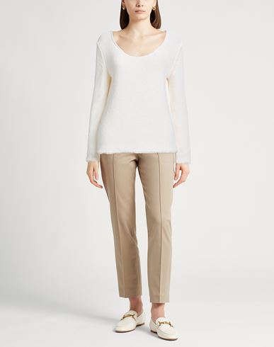 Woman Sweater Cream Size M Linen, Cotton