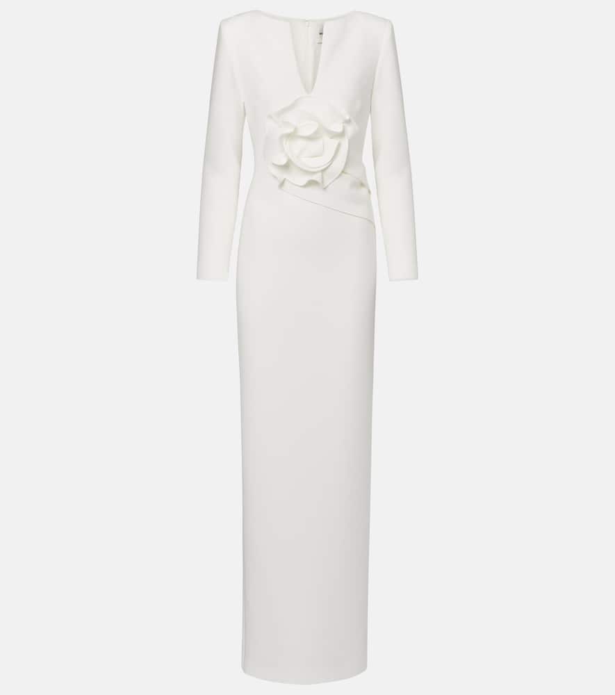 Roland Mouret Bridal floral-applique cady gown