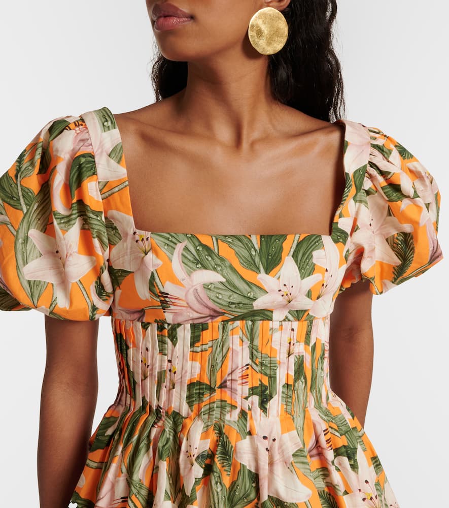 Agua by Agua Bendita Nispero floral linen midi dress
