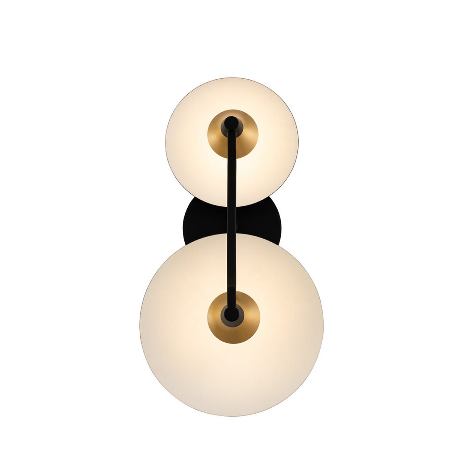 Redding Wall Sconce in Matte Black with White and Brass Accent