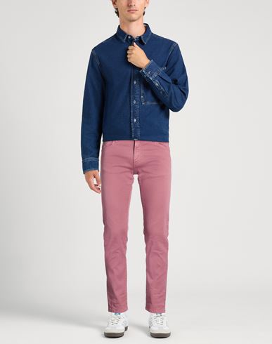 Man Pants Antique rose Size 32 Cotton, Elastane