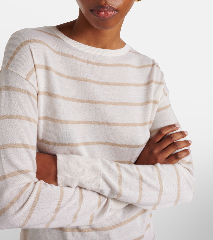 Striped cashmere and silk sweater