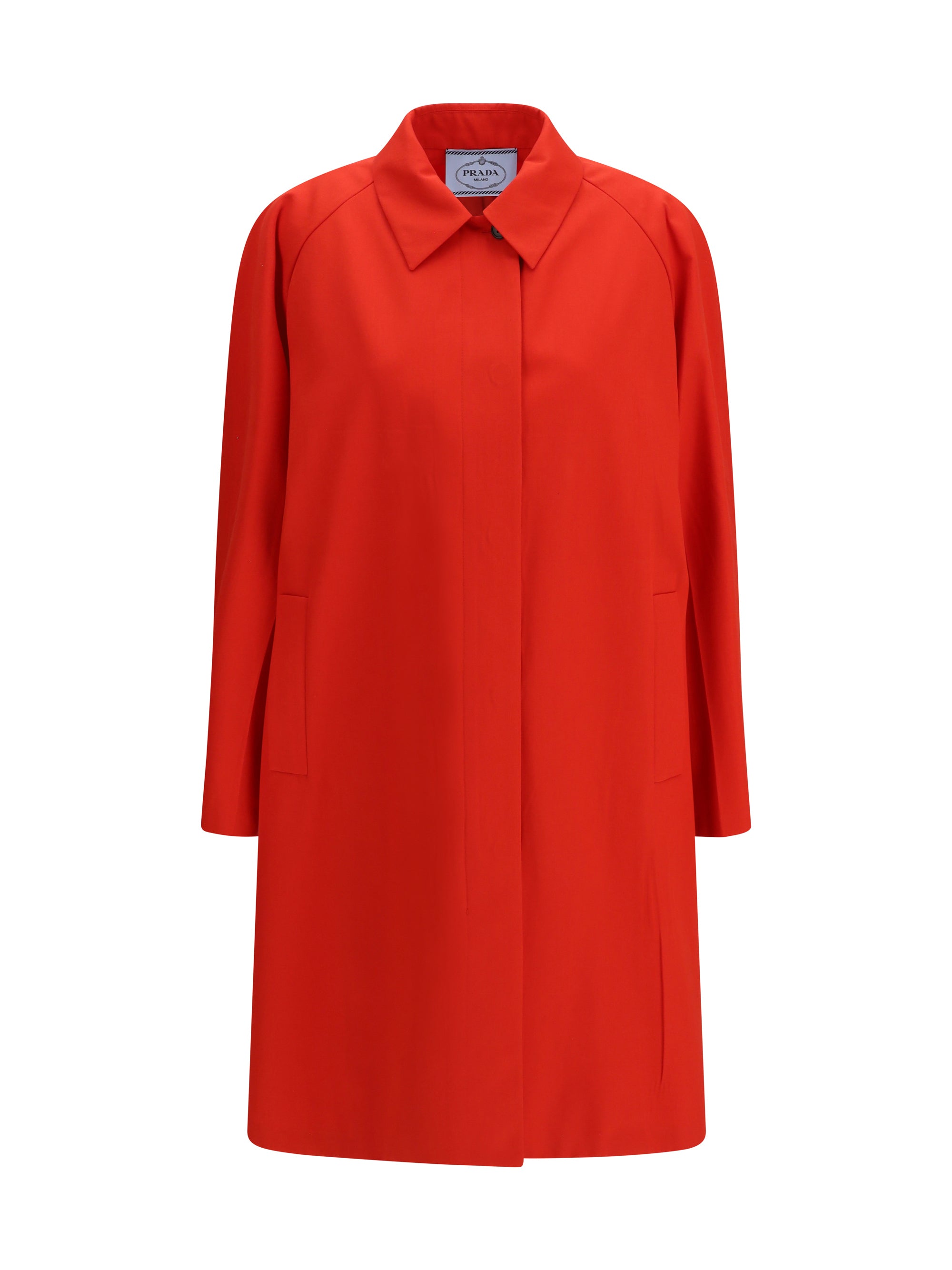 Cotton Gabardine Coat — Red
