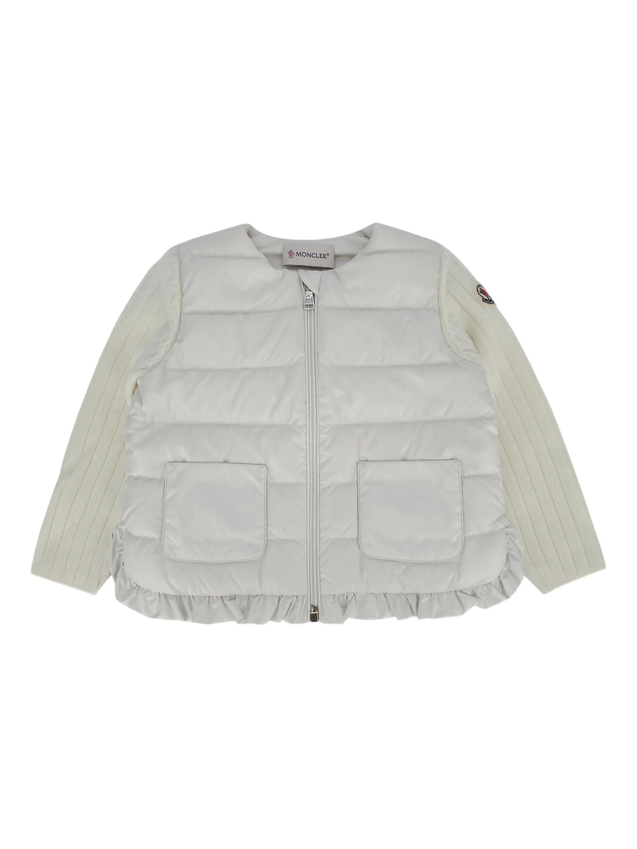 Mini Kids' Wool and Cashmere Blend Coat with Ruffled Hem