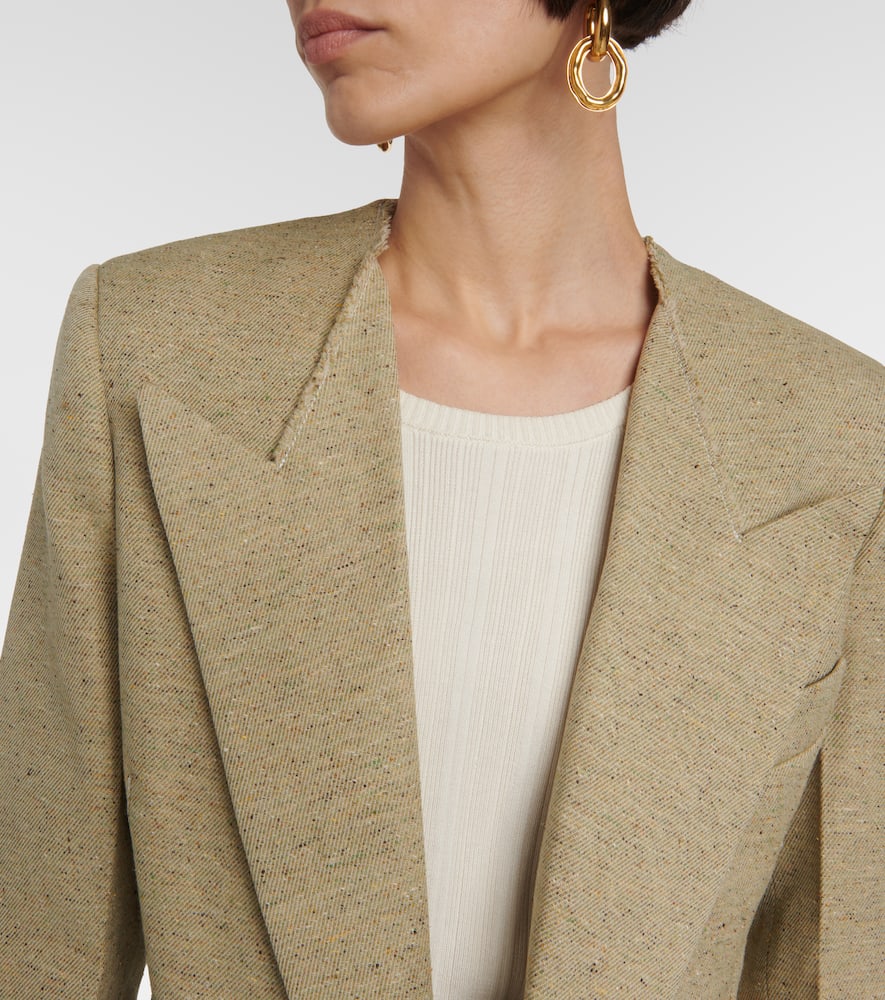 Single-breasted wool-blend blazer