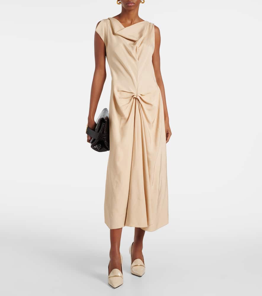 Deconstructed gathered midi dress