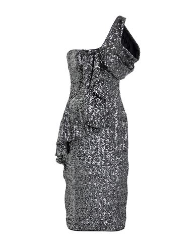 Woman Midi dress Charcoal Size 6 Polyester, Polyamide, Elastane