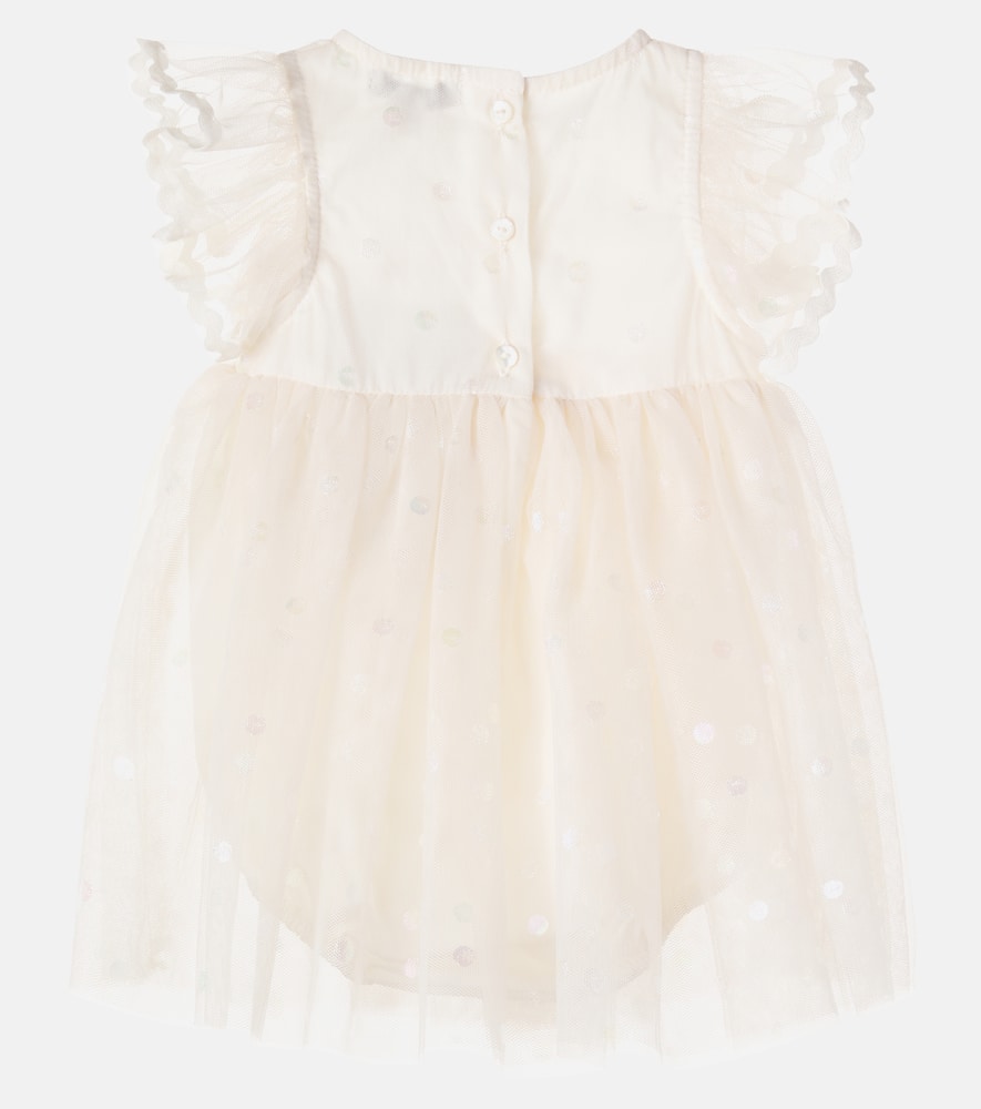 Baby embellished polka-dot tulle dress