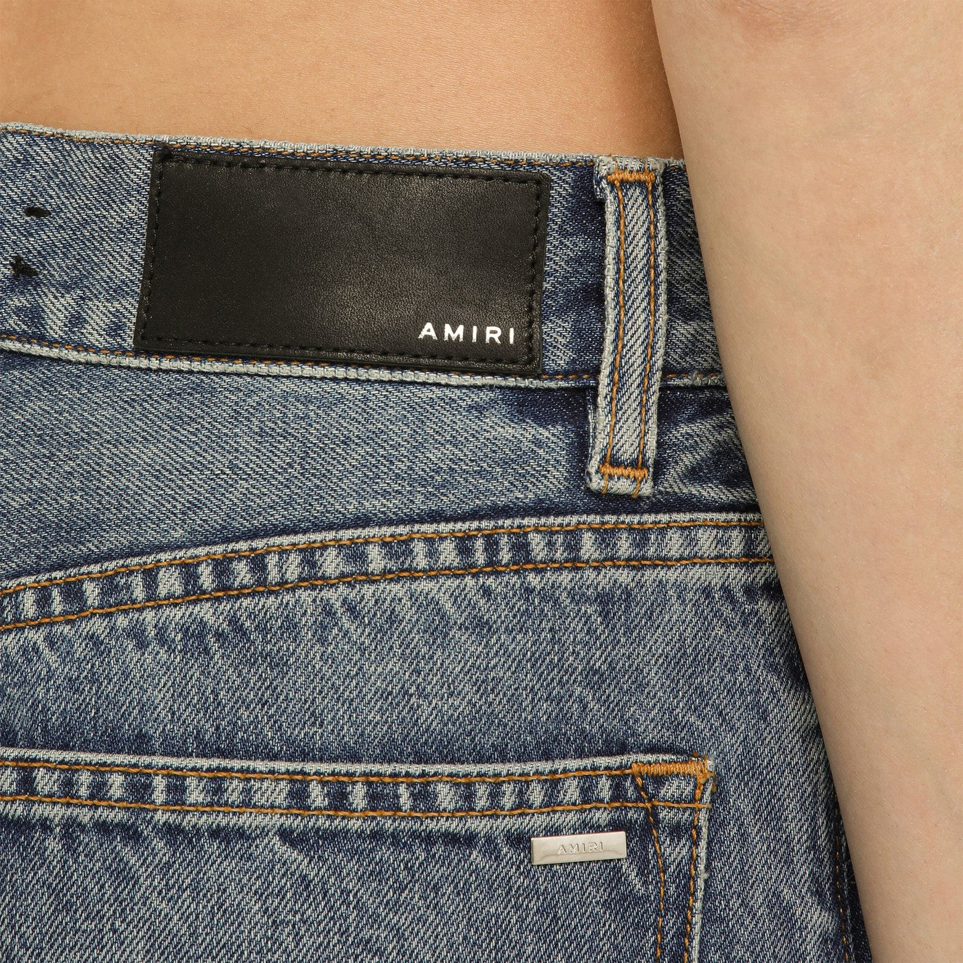 Amiri Jeans Baggy Cargo In Denim Blue
