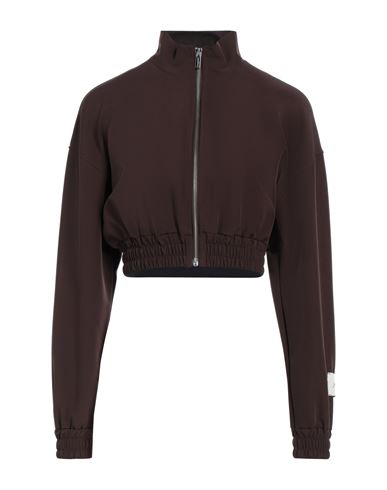 Woman Sweatshirt Dark brown Size XXS Polyester, Elastane