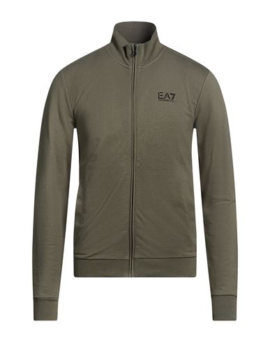Man Sweatshirt Sage green Size XL Cotton, Elastane