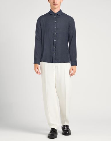 Man Shirt Midnight blue Size 44 Linen