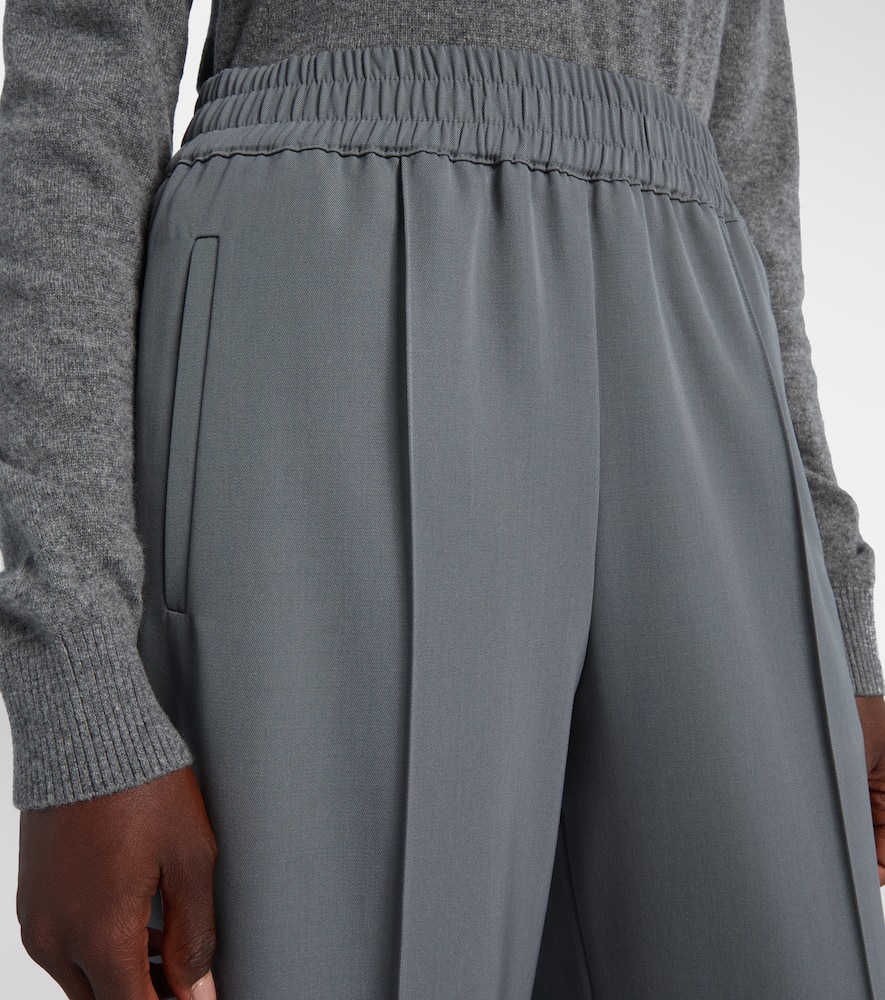 Virgin wool gabardine straight pants