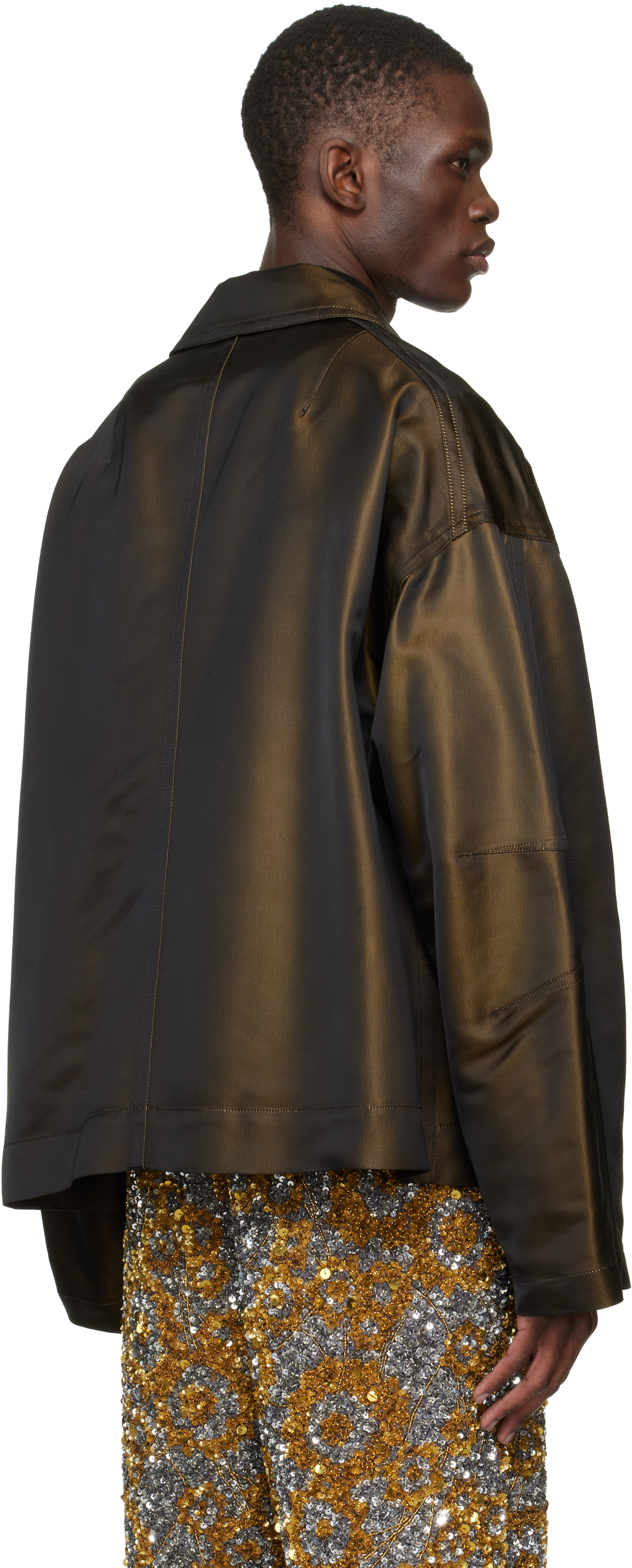 Brown Dropped Shoulder Jacket