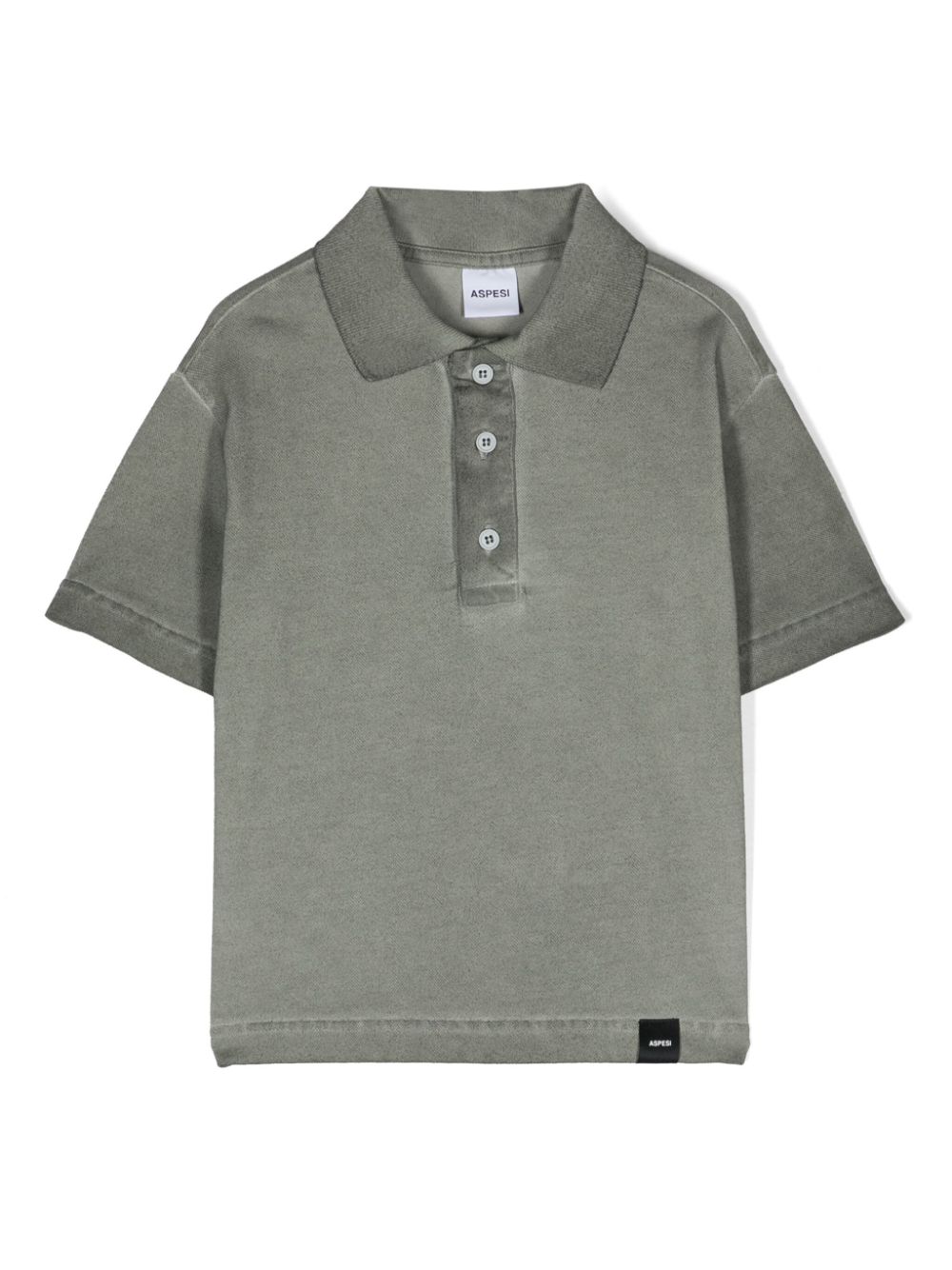 Faded-effect piqué polo shirt - Grey