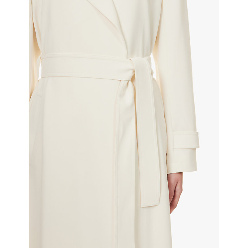 Womens Rice Oaklane Tie-belt Regular-fit Crepe Coat