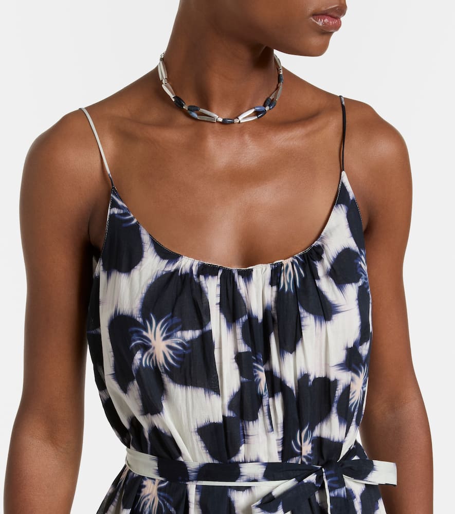 Floral cotton voile midi dress