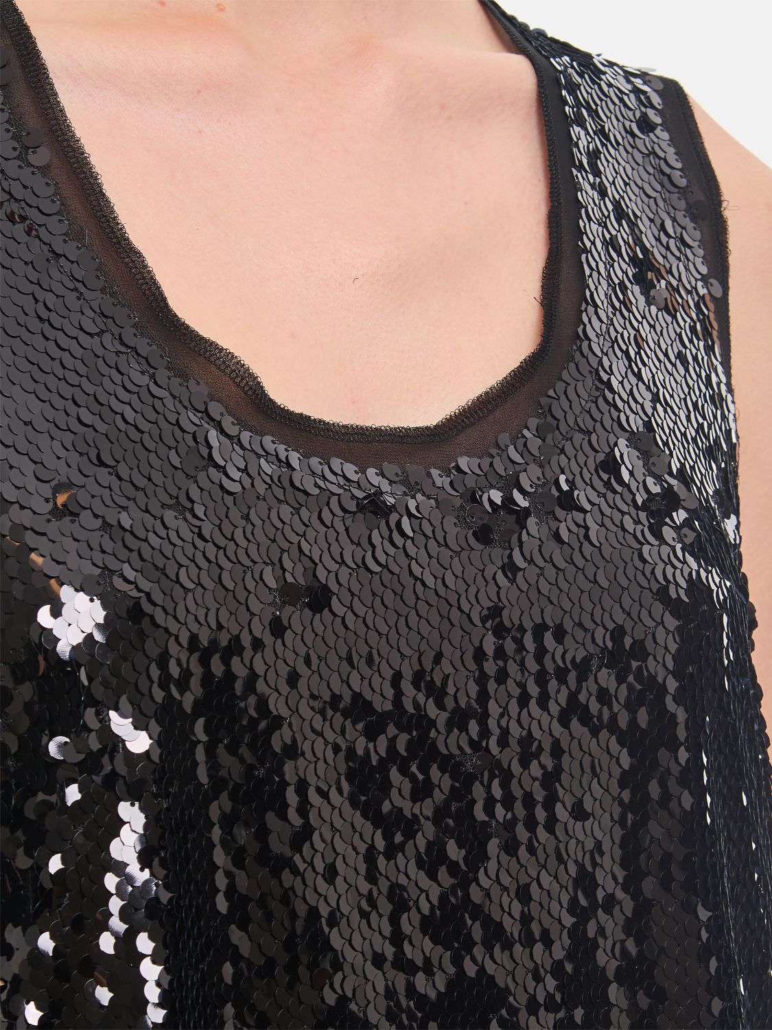 Sequined tank top - Black