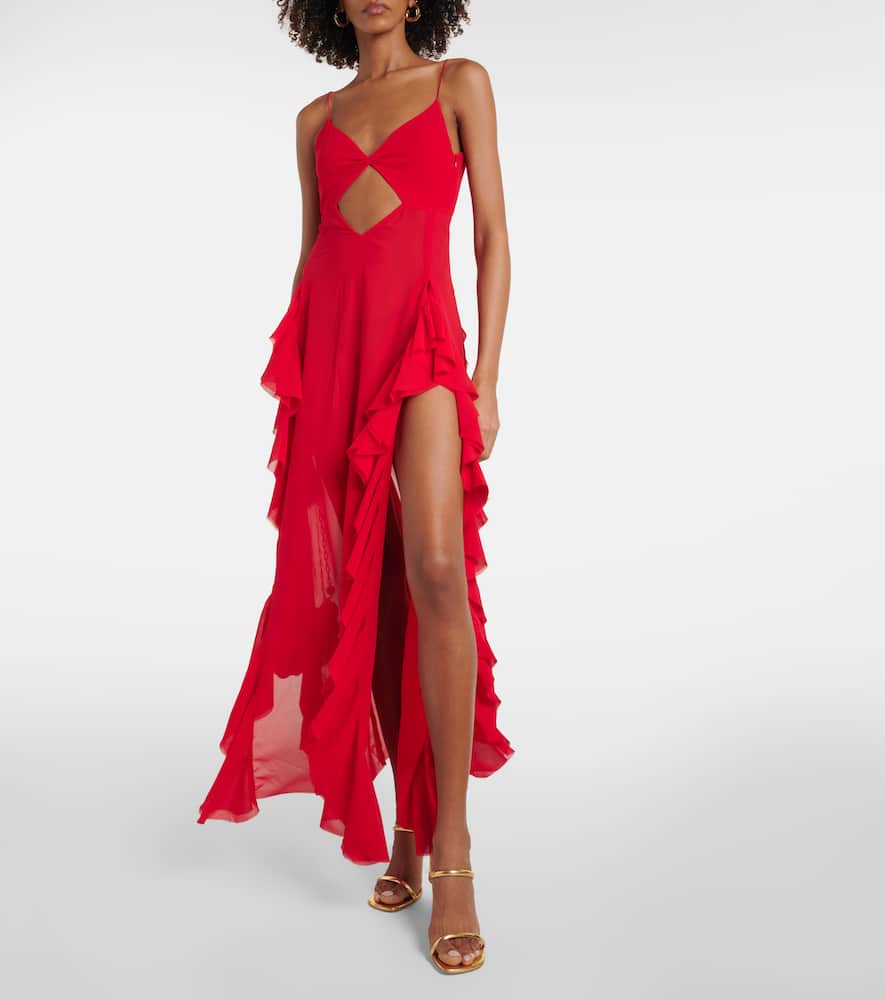 Isabel ruffled cutout maxi dress