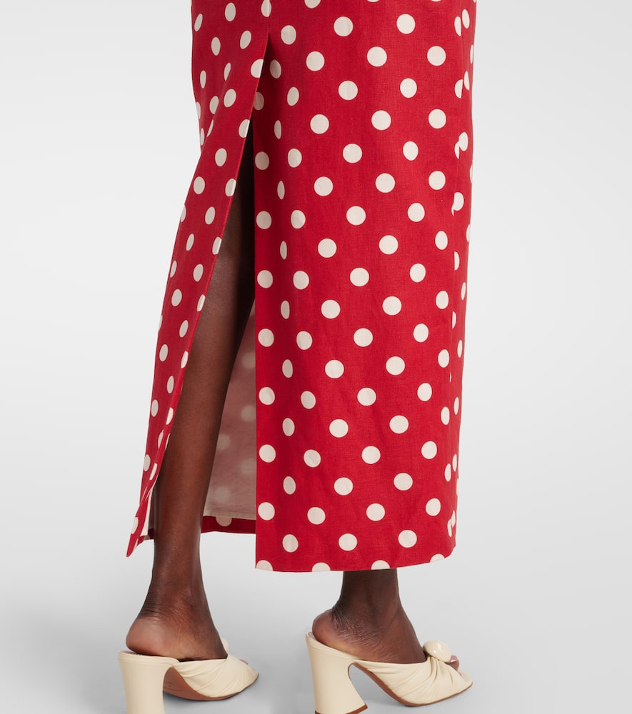 Romeo polka-dot linen maxi dress