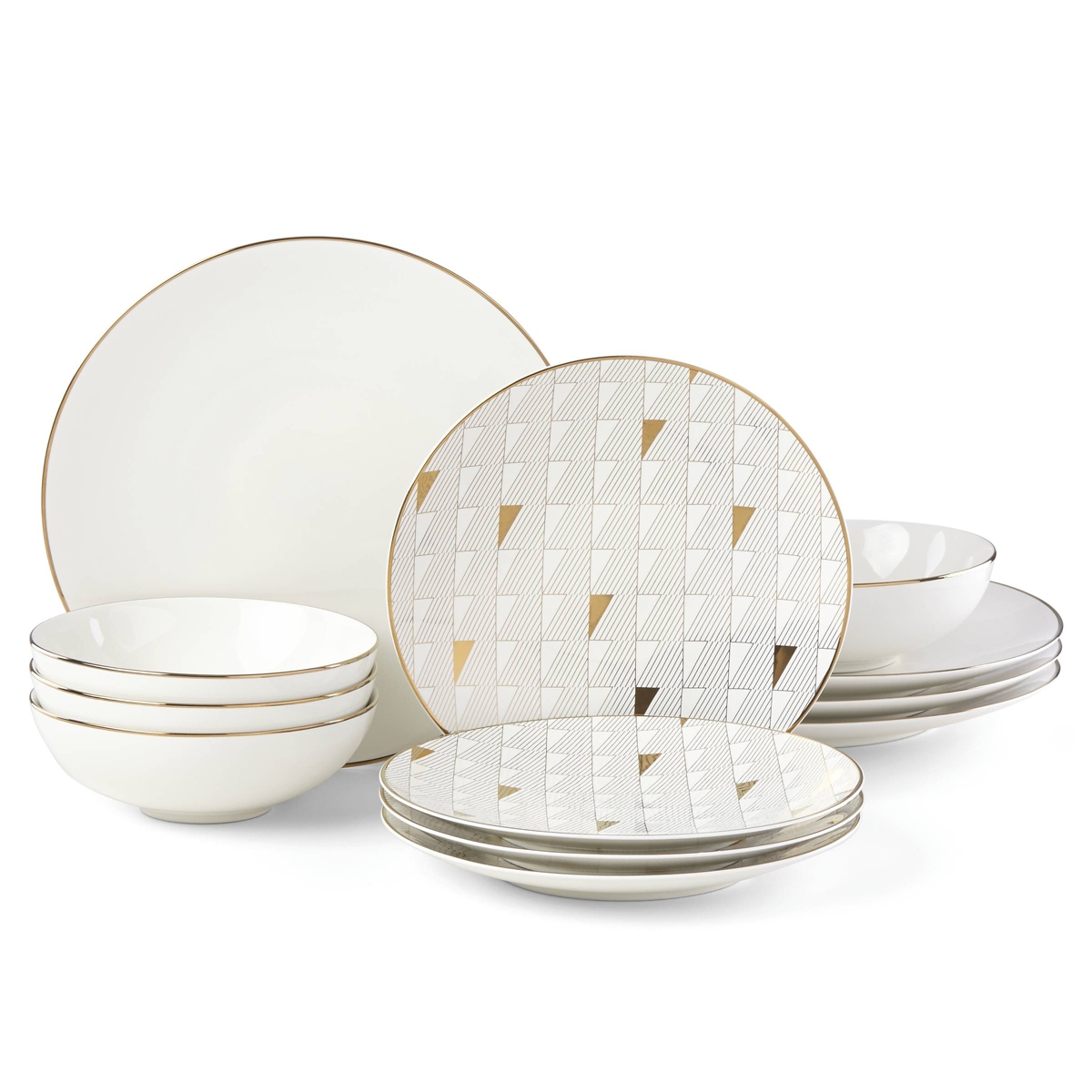 Trianna 12-Pc. Dinnerware Set, Service for 4 - White
