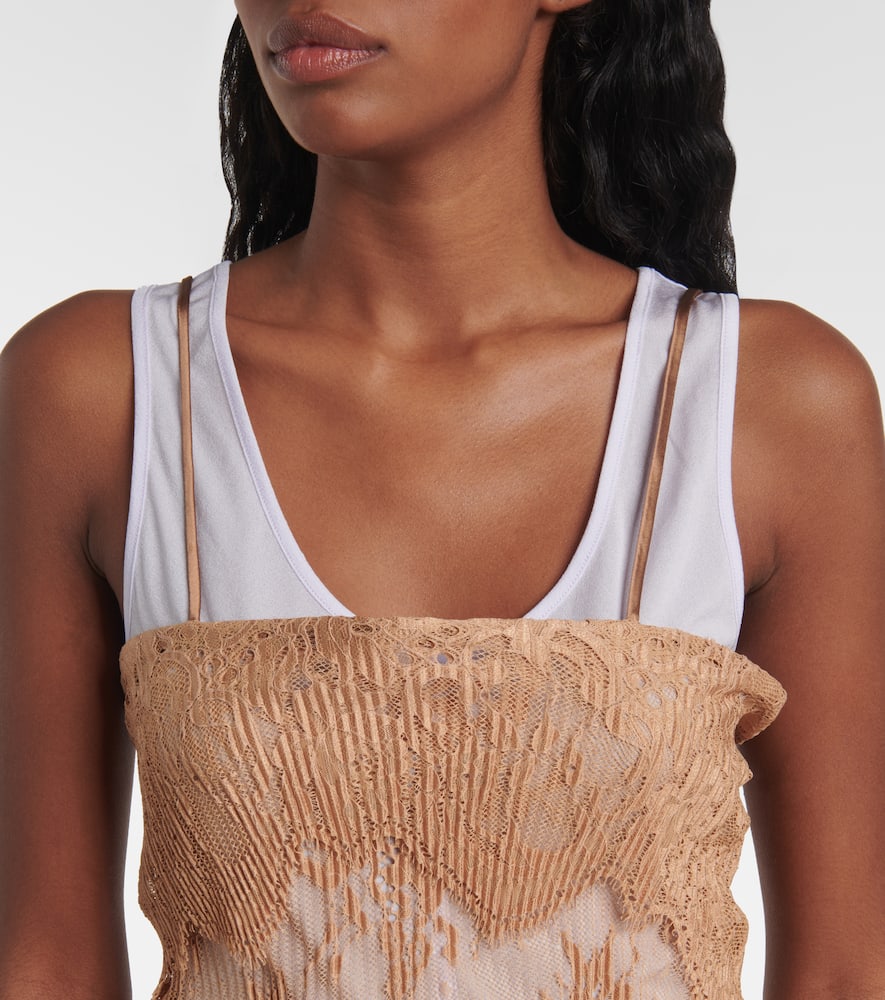 Layered jersey and lace top