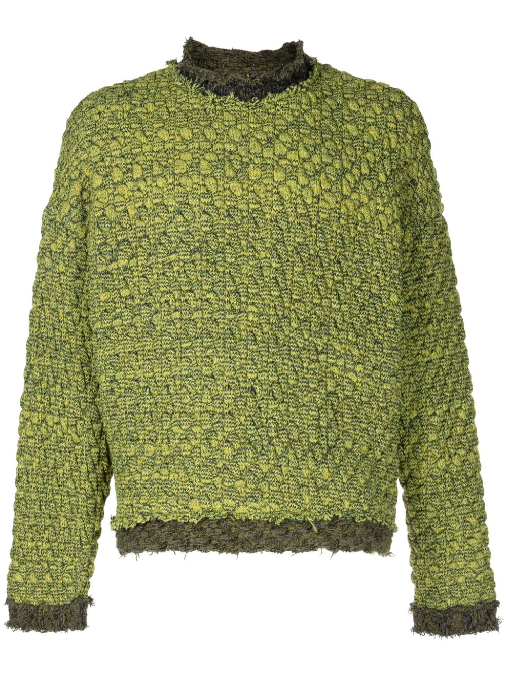 Intarsia-knit logo mélange jumper - Green