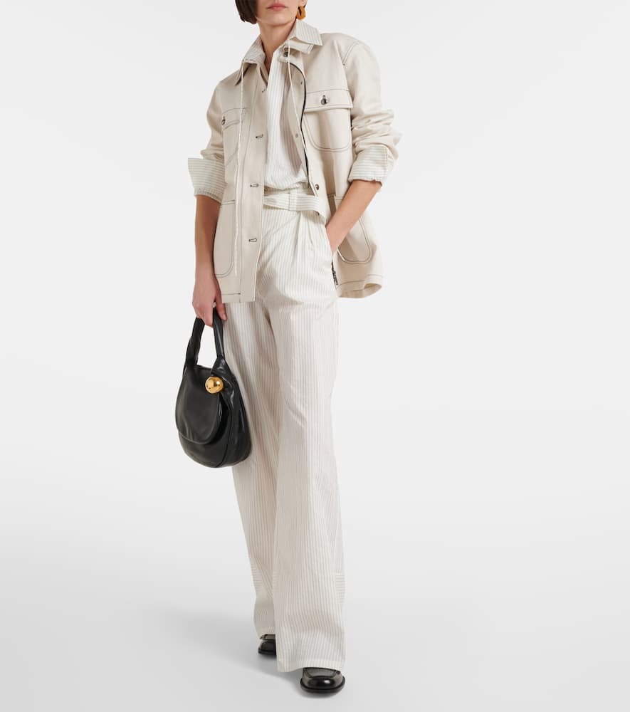 Xero pinstripe cotton and silk palazzo pants