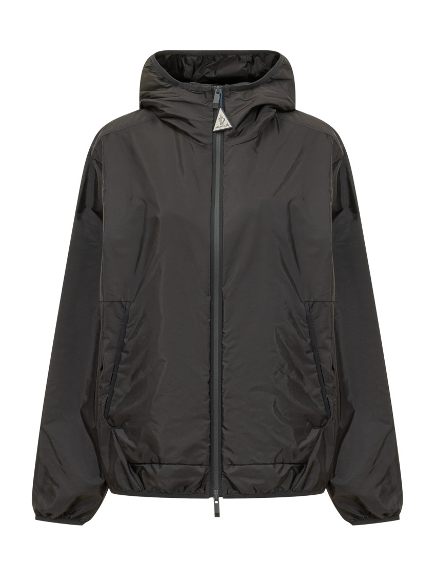 Black Solid Hood Jacket
