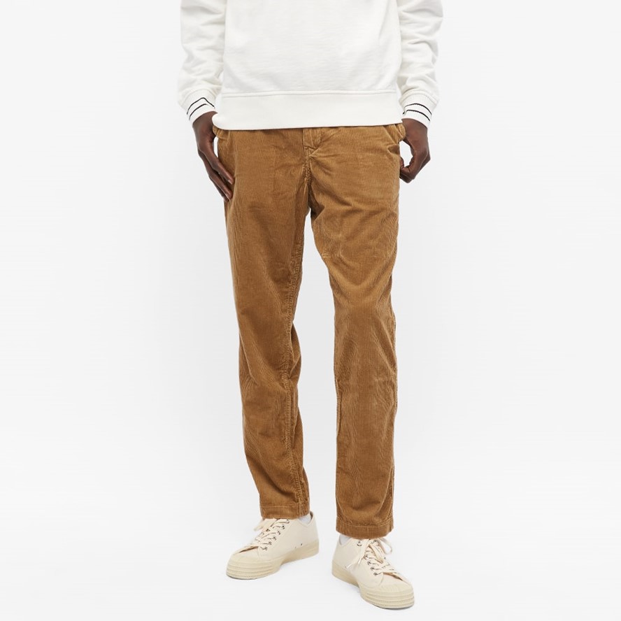 Corduroy slim-cut chinos - Brown