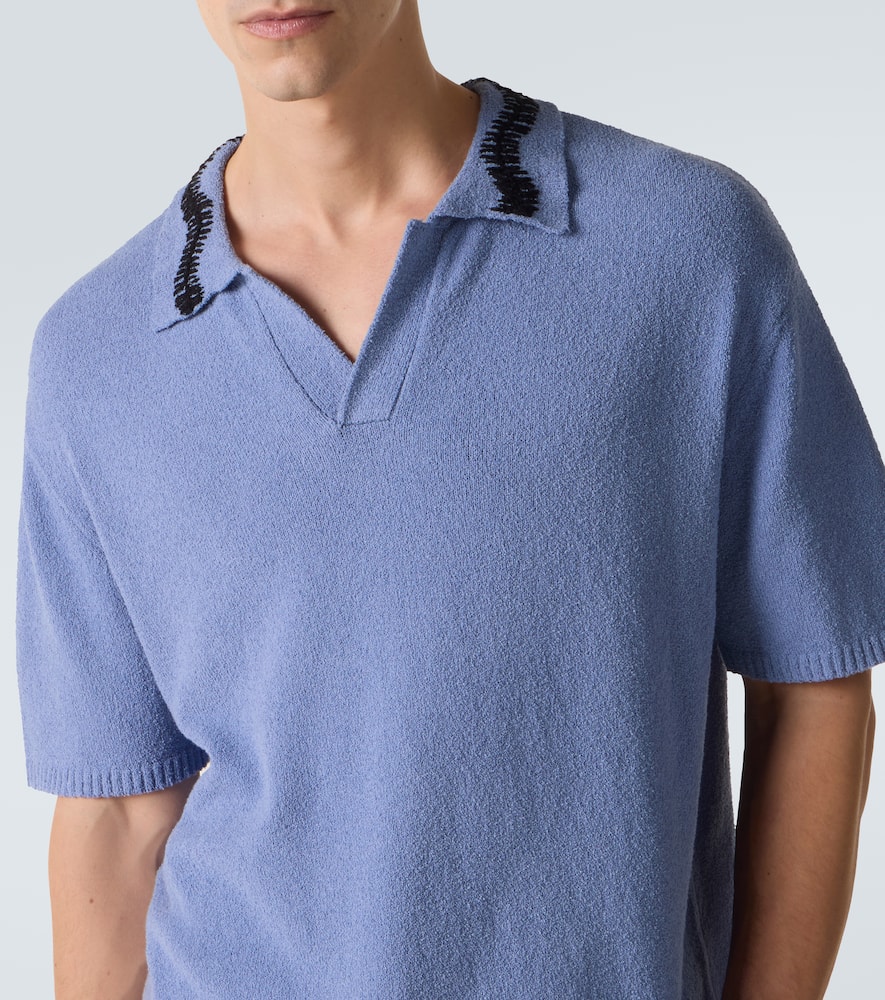Cotton-blend polo sweater
