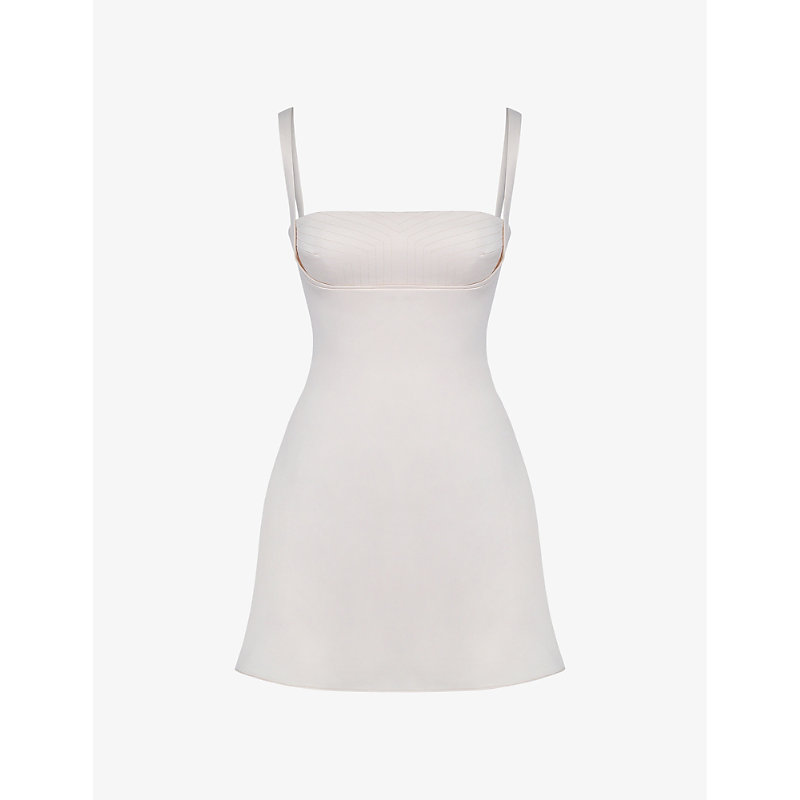 Womens Vintage Cream Kara Stretch-woven Mini Slip Dress