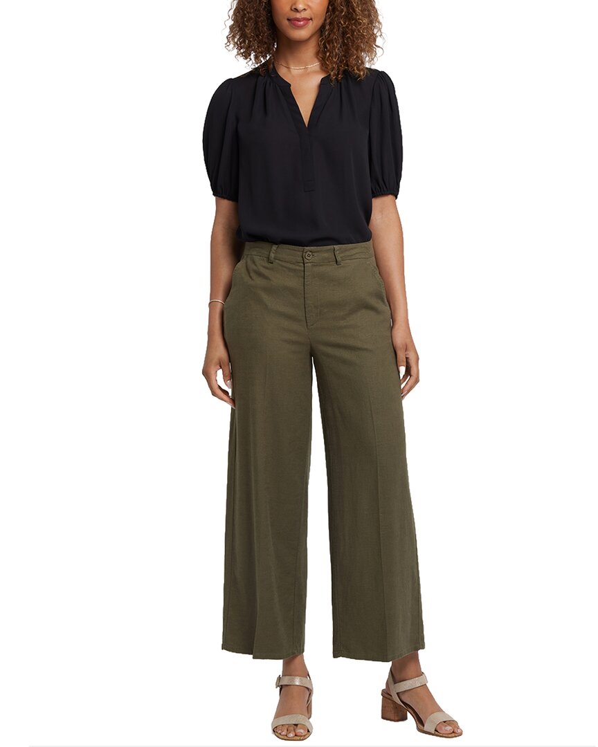 Morgan Bay Leaf Linen-Blend Trouser