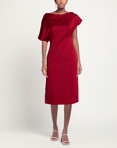 Woman Midi dress Red Size 12 Polyester